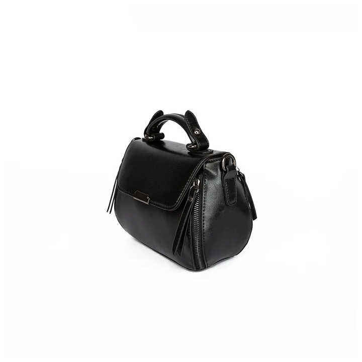 Sleek Black Mini Crossbody Bag with Detachable Strap