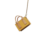 Mini Yellow Two-Tone Tote Crossbody Bag with Chain Strap