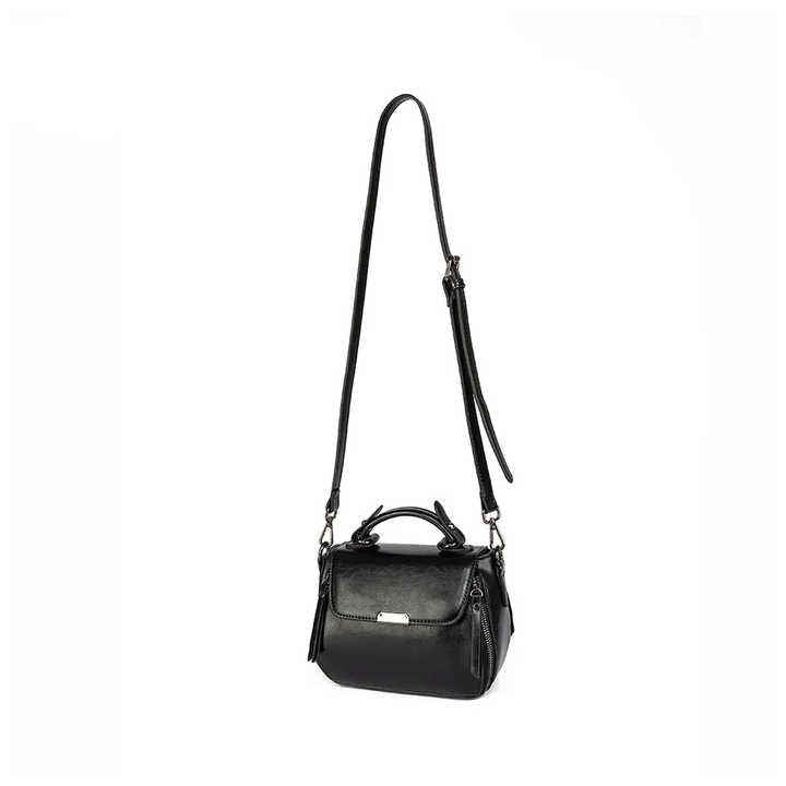 Sleek Black Mini Crossbody Bag with Detachable Strap
