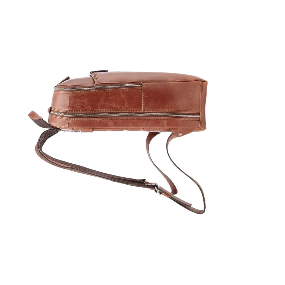 Vintage Brown Leather Laptop Backpack