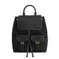Nylon & Leather Trim Drawstring Backpack