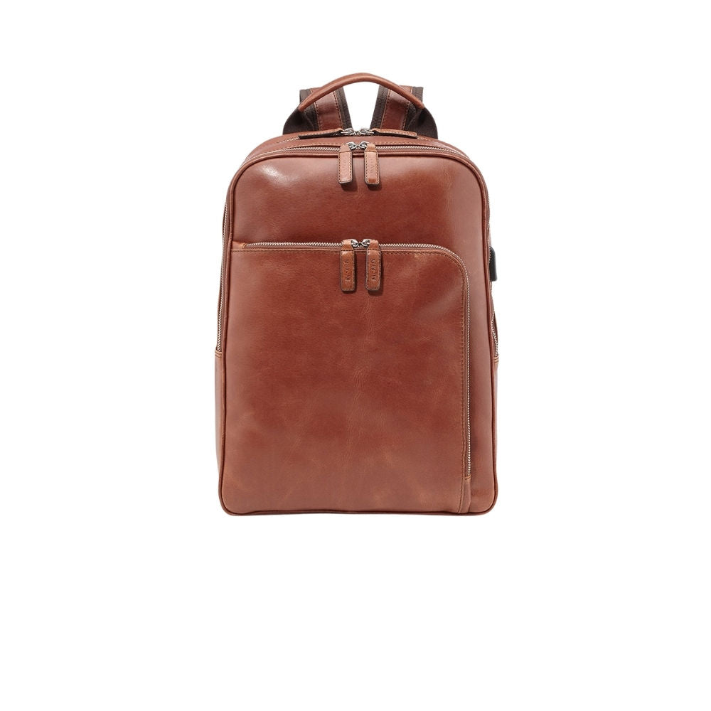 Vintage Brown Leather Laptop Backpack