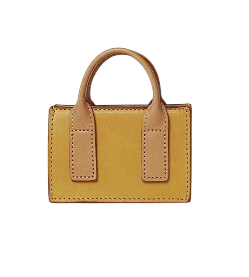 Mini Yellow Two-Tone Tote Crossbody Bag with Chain Strap