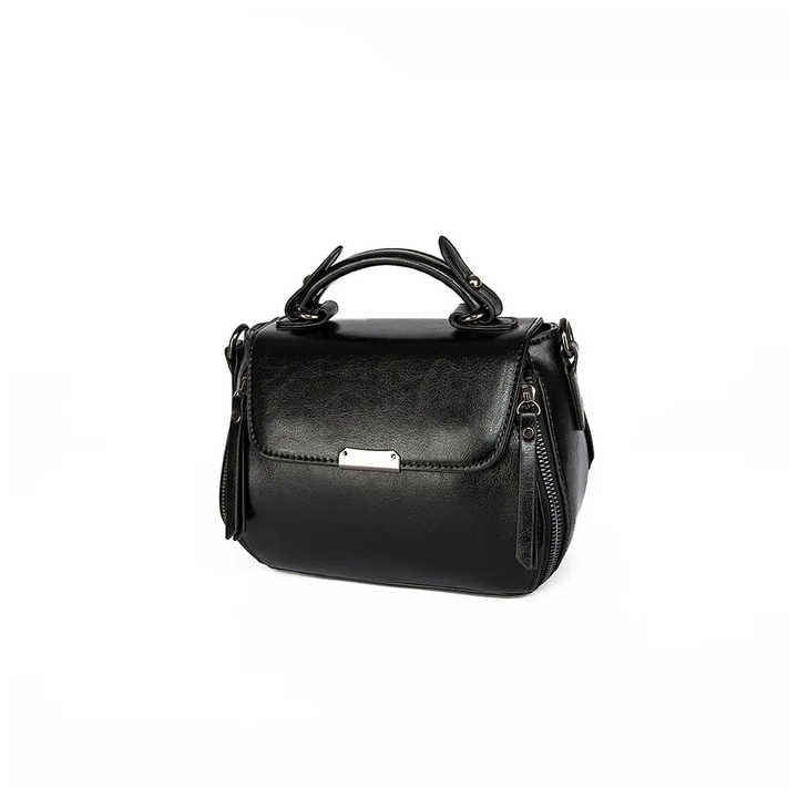 Sleek Black Mini Crossbody Bag with Detachable Strap