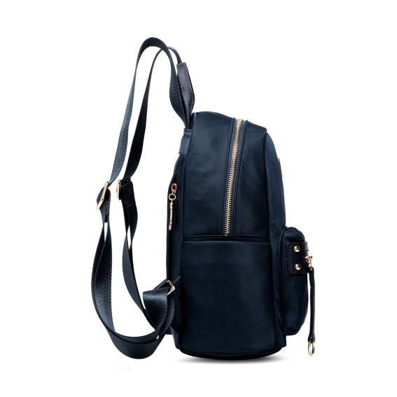 Waterproof Nylon Travel Backpack with Gold Accents