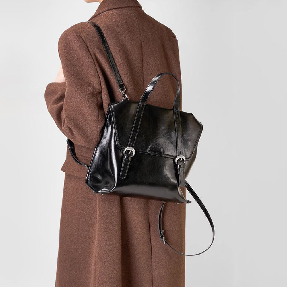 Convertible Vintage Leather Backpack
