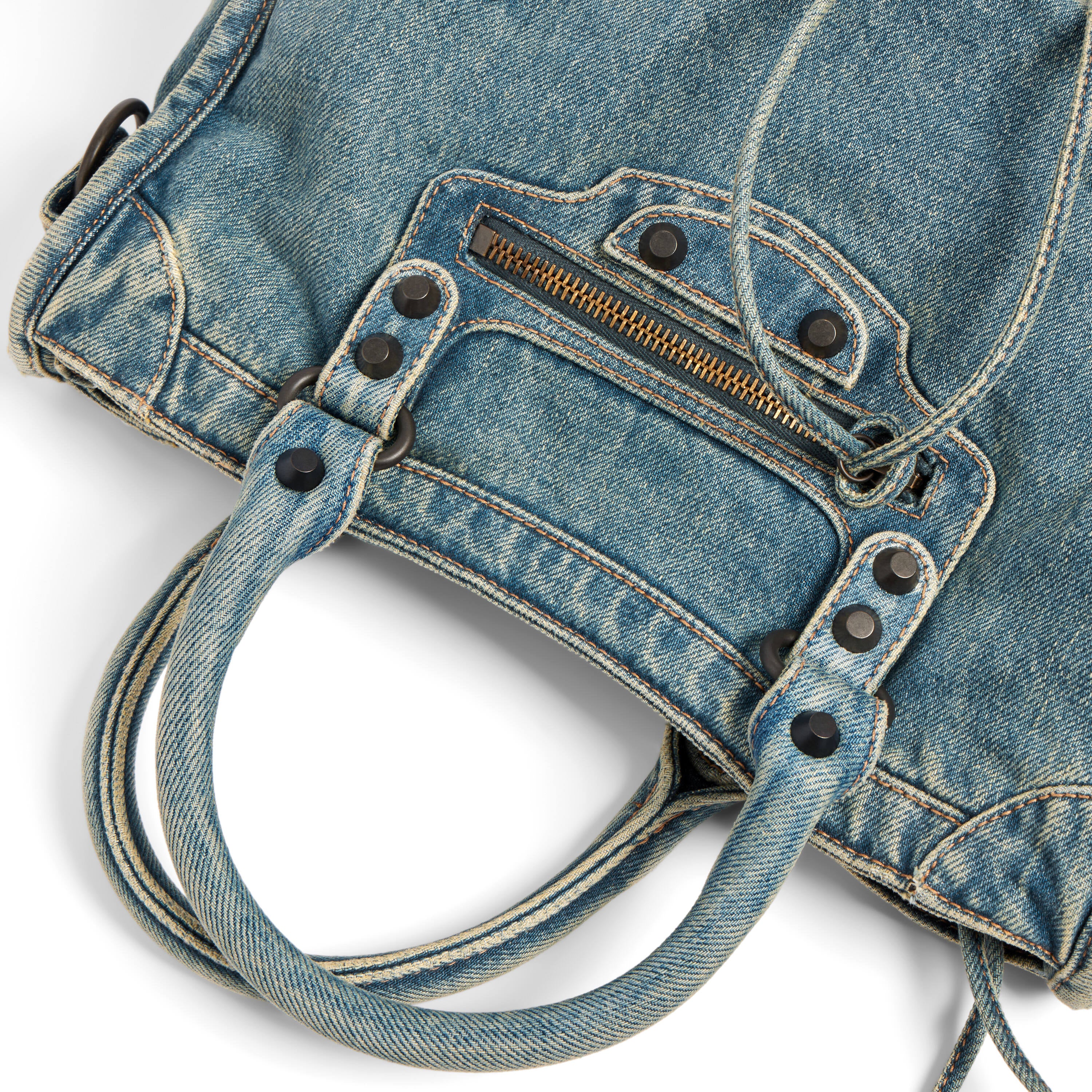 Vintage Washed Denim Multi-Way Handbag