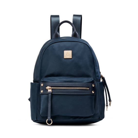 Waterproof Nylon Travel Backpack with Gold Accents