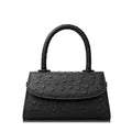 Ostrich-Print Mini Top-Handle Crossbody Bag