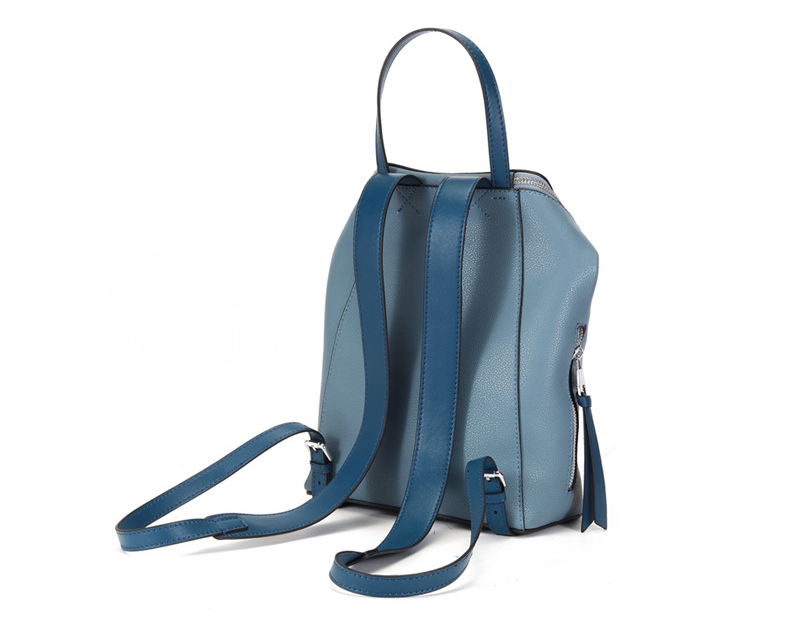 Light Blue Convertible Leather Backpack