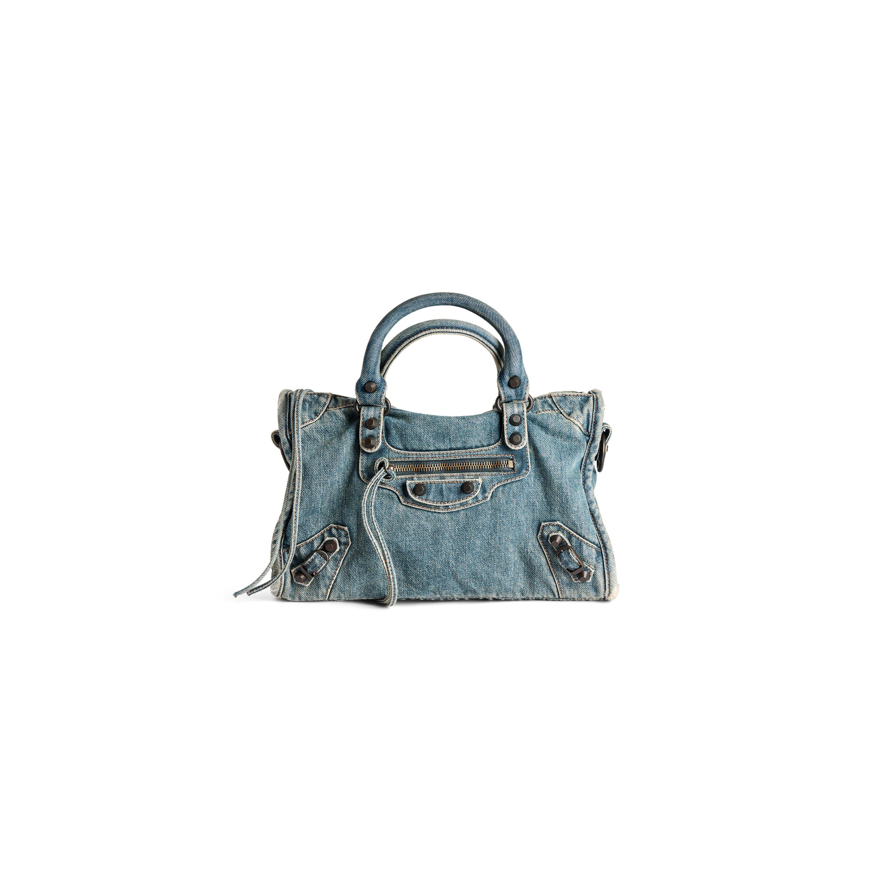 Vintage Washed Denim Multi-Way Handbag