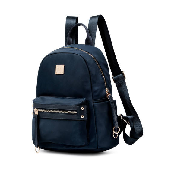 Waterproof Nylon Travel Backpack with Gold Accents