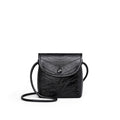 Black Quilted Leather Mini Bucket Crossbody Bag