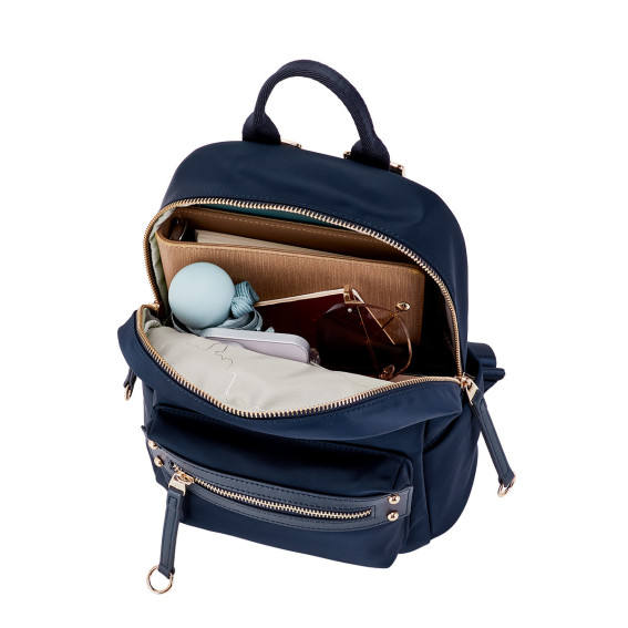 Waterproof Nylon Travel Backpack with Gold Accents